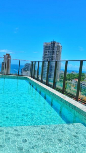 Carnaval VIP, Rooftop com piscina vista mar, academia e praia
